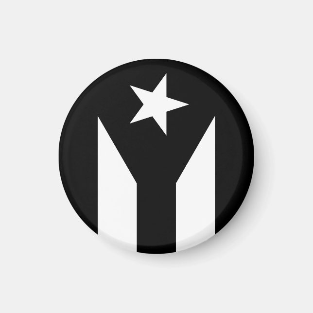 Svart flagga Puerto Rico Magnet (Framsidan)