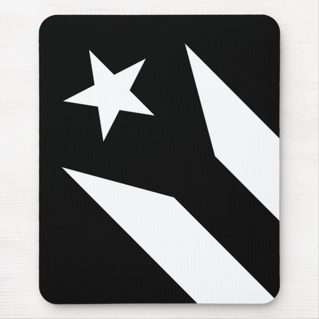 Svart flagga Puerto Rico Musmatta (Framsidan)