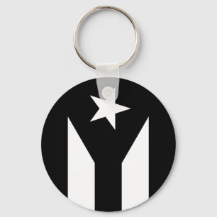 Svart flagga Puerto Rico Nyckelring