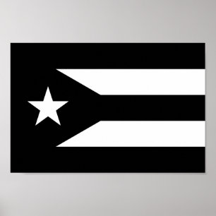 Svart flagga Puerto Rico Poster