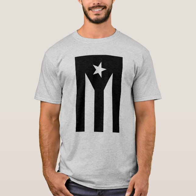 Svart flagga Puerto Rico T Shirt (Framsida)