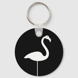Svart Flamingo Keychain Nyckelring