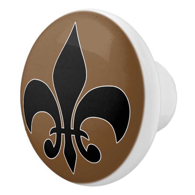 Svart Fleur-de-Lis-Anpassningsbar Ceramic Knob Knopp (Höger)
