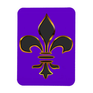 Svart Fleur-de-lis som klippas i guld Magnet