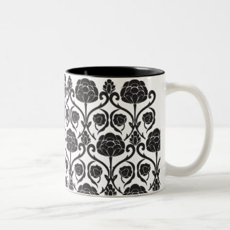 Svart Fleur-de-Lis Två-Tonad Mugg