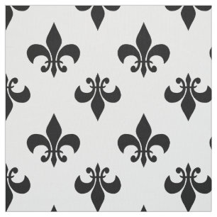 Svart fleur de lis tyg