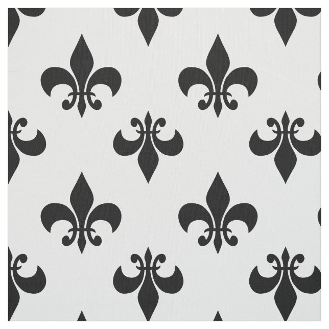 Svart fleur de lis tyg (Provkarta)