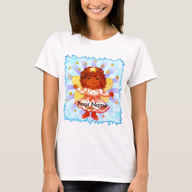 Svart flicka älv t shirt (Framsida)