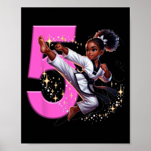 Svart flicka Martial Arts Party Taekwon Poster