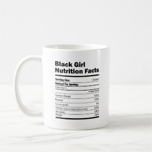 Svart flicka - näringsmässiga fakta kaffemugg