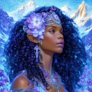 Svart flicka Svart drottning Fantasykonst Älvgudin Poster