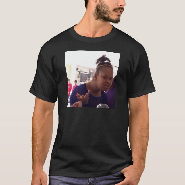 Svart flicka vilken meme tee shirt (Framsida)