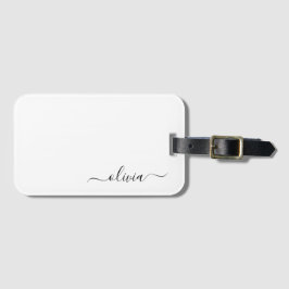 Svart flickaktig monogramnamn modern bagagebricka