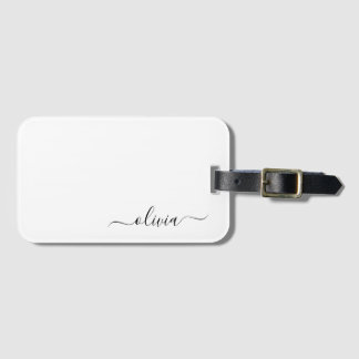 Svart flickaktig monogramnamn modern bagagebricka
