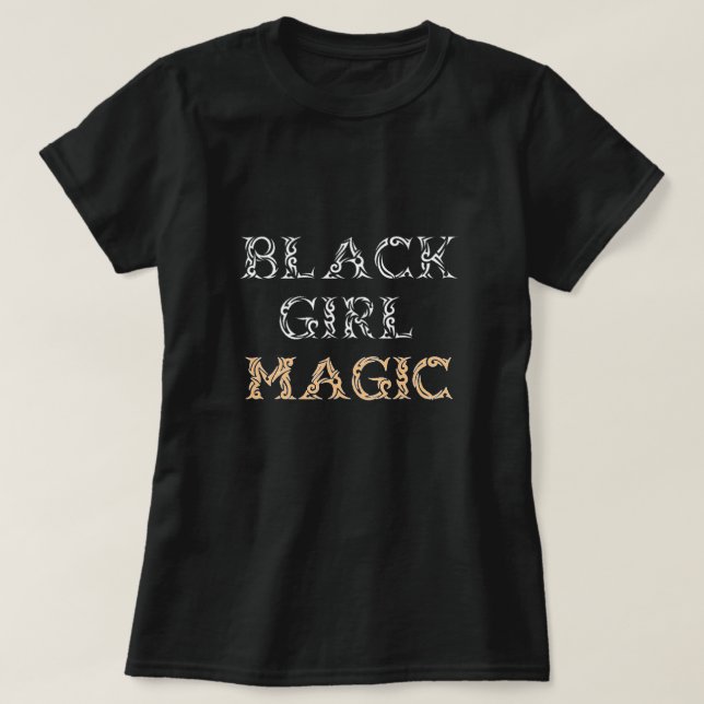 Svart flickamagiT-tröja Tee Shirt (Design framsida)