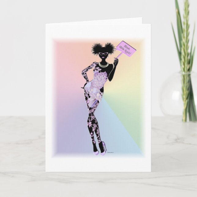 Svart flickasten kort (Framsida)