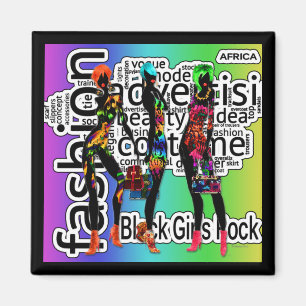 Svart flickasten magnet