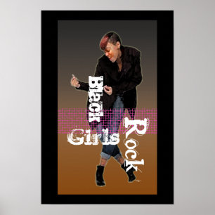 Svart flickasten poster