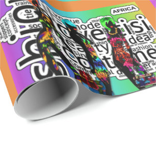 Svart flickasten presentpapper