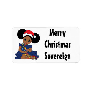 Svart flickmagi, melaninflickor, melanin jul adressetikett