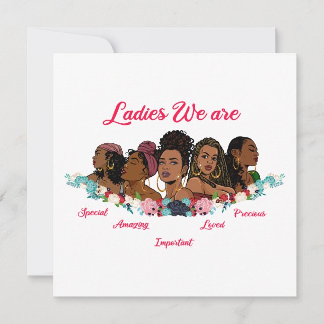 Svart flickmagi, melaninpoppin, sista, brun skidor julkort (Framsida)