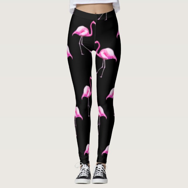 Svart flingoleggregat leggings (Framsida)