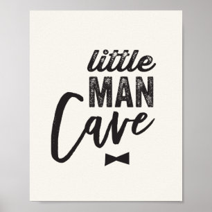 Svart flobind liten mans grotta pojke baby barnkam poster