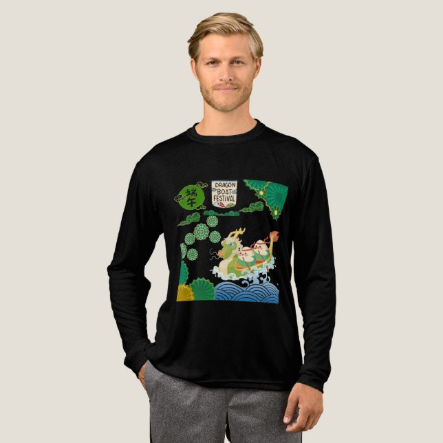 Svart flod med uppstigande drakar t shirt (Hel framsida)