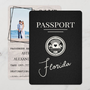 Svart Florida Passport sparar datum Spara Datumet
