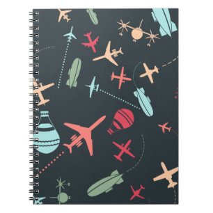 Svart flygplan och Mönster Anteckningsbok
