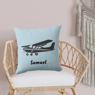 Svart Flygplans Baby Shower, Blå Luftfart Kudde