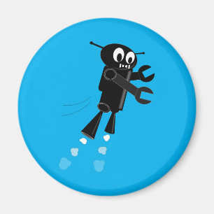 Svart flygrobot i Blå himmel Magnet