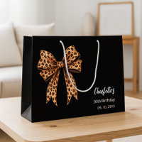 Svart födelsedagspresent med leopardmönster och st