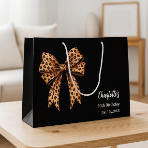 Svart födelsedagspresent med leopardmönster och st
