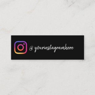 Svart följ mig på Instagram Mini Visitkort
