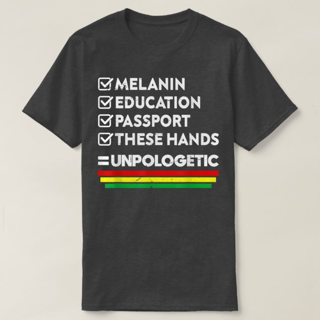 Svart folk Melanin Kung Queen Educat T Shirt (Design framsida)