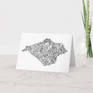Svart font födelsedags kort från Isle of Wight