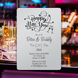 Svart font Nyårsfest Inbjudan