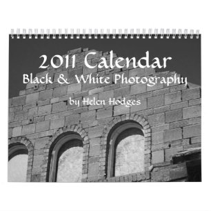 Svart för 2011 kalender & vitfotografi