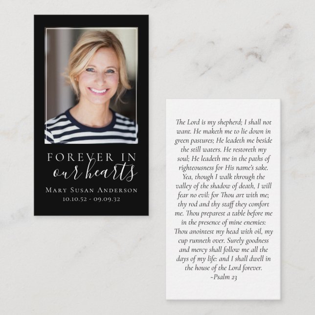 Svart för alltid i vårt minneskort för hörseln anteckningskort (Fram/baksida)