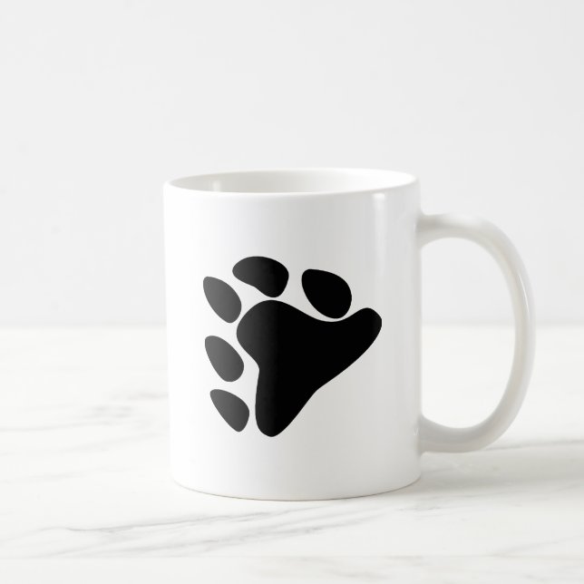 SVART FÖR BJÖRNTASSSYMBOL KAFFEMUGG (Höger)