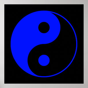 Svart & för blåttYin Yang symbol affisch