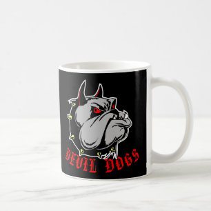 Svart för bulldoggdjävulenhundar kaffemugg