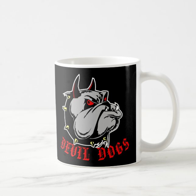 Svart för bulldoggdjävulenhundar kaffemugg (Höger)