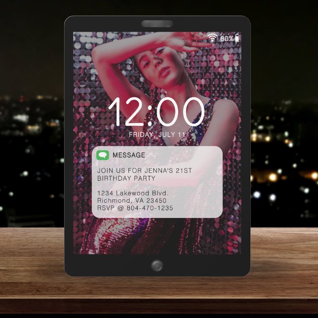Svart för Cell Mobil Lock Skärm-Födelsedagsfest (Cell Phone Lock Screen Birthday Party Black
)