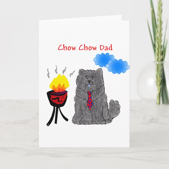 Svart för ChowChow - pappakort Kort (Framsida)