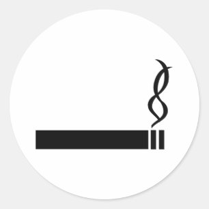 svart för cigaretsymbolscigarett runt klistermärke