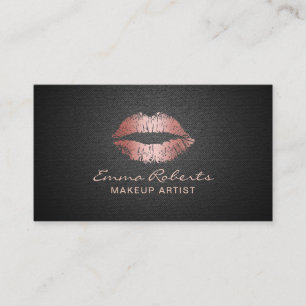 Svart för elegant för läppar för Makeupkonstnär Visitkort