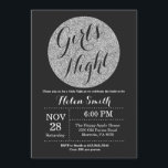 Svart för flickanatt ut och silverglitter inbjudningar<br><div class="desc">Svart för flickanatt ut och kort för silverglitterinbjudan. Behaga klickar "skräddarsy den" knäppas och använder vårt designverktyg för att ändra denna mall för mer ytterligare customization.</div>