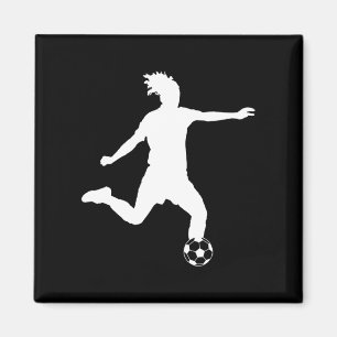 Svart för fotbollSilhouettemagnet Magnet